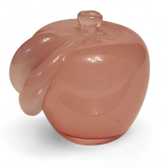 Vintage Archimede Seguso Pink Alabaster Murano Glass Apple Paperweight 2" - Picture 7 of 8